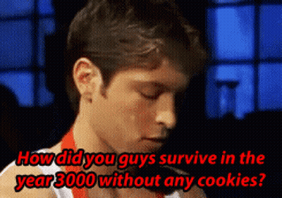 Man Asking About Surviving Without Cookies In 3000 GIF
