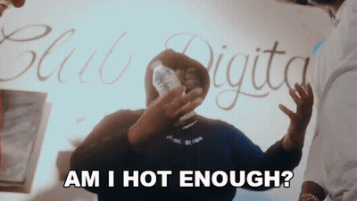Man Asking Am I Hot Enough Holding Water GIF