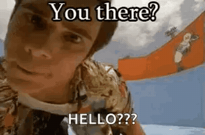 Man Asking Hello At Roller Coaster GIF