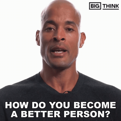 Man Asking How Do You Become A Better Person Think Logo GIF