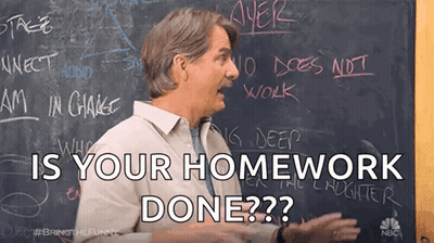 Man Asking If Homework Is Done At Blackboard GIF