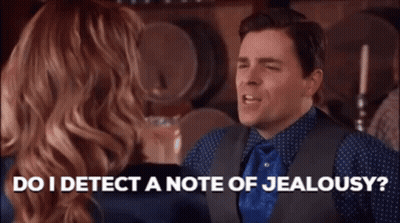 Man Asking Woman For Note Of Jealousy GIF