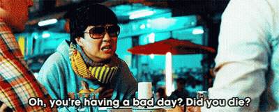 Man Asking Woman With Sunglasses Bad Day Did You Die GIF