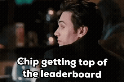 Man At Bar Saying Chip Getting Top Of Leaderboard GIF