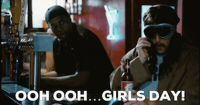 Man At Bar Talking On Phone Girls Day GIF