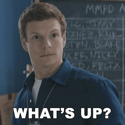 Man At Blackboard Saying What's Up GIF