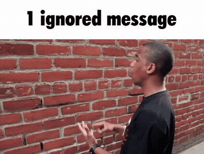 Man At Brick Wall 1 Ignored Message GIF