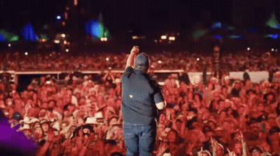 Man At Concert Holding Microphone GIF