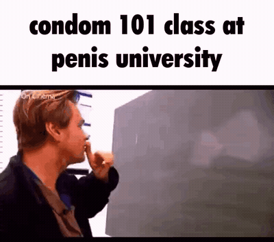 Man At Condom 101 Class At Penis University GIF