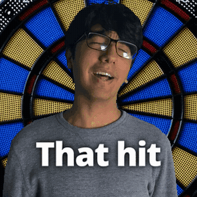 Man At Dart Board Saying That Hit GIF
