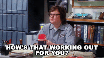 Man At Desk Asking How's That Working Out For You GIF
