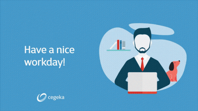 Man At Desk Laptop Dog Red Have Nice Workday GIF