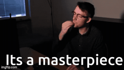 Man At Desk Saying It's A Masterpiece GIF