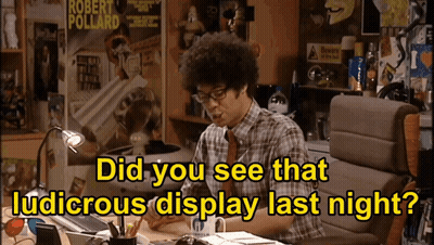 Man At Desk Saying Ludicrous Display Last Night GIF