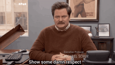Man At Desk Saying Show Some Damn Respect GIF