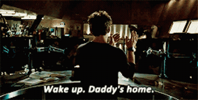 Man At Desk Saying Wake Up Daddy's Home GIF