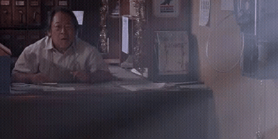 Man At Desk Saying What's Going On GIF
