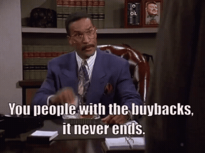 Man At Desk Saying You People With The Buybacks It Never Ends GIF