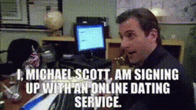 Man at Desk Says Michael Scott Signing Up With Online Dating Service