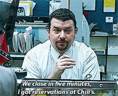 Man At Desk We Close In Five Minutes GIF