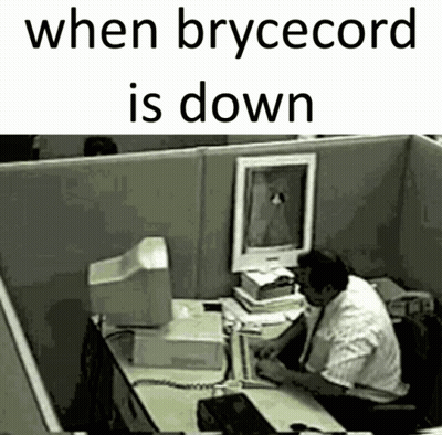 Man At Desk When Brycecord Is Down GIF
