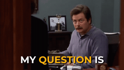 Man At Desk With Screen Saying My Question Is GIF
