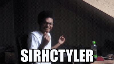 Man At Desk With Sirhctyler On Screen GIF