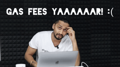 Man At Laptop Gas Fees Yaaaaar GIF