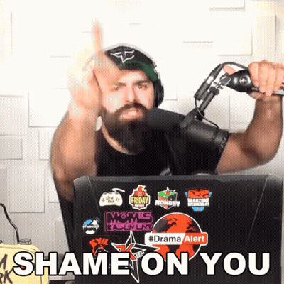 Man At Laptop Saying Shame On You GIF