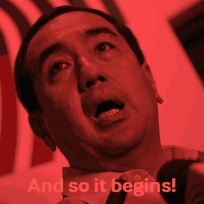 Man At Mic Saying And So It Begins GIF