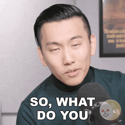 Man At Microphone Eyes Closed Saying So What Do You GIF