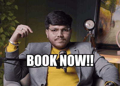 Man At Microphone Saying Book Now GIF