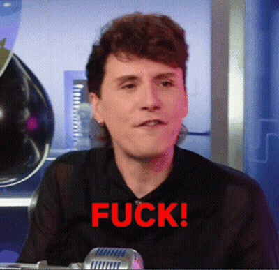 Man At Microphone Saying Fuck In Red GIF