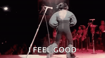 Man At Microphone Saying I Feel Good GIF