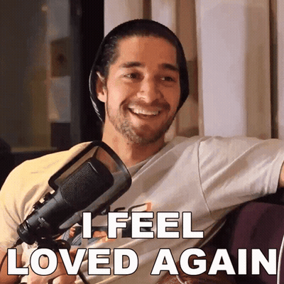 Man at Microphone Saying I Feel Loved Again