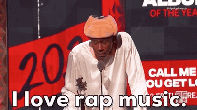 Man at Microphone Saying I Love Rap Music