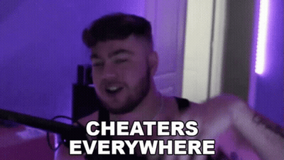 Man At Microphone With Cheaters Everywhere GIF