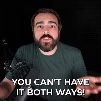 Man At Microphone You Can't Have It Both Ways GIF