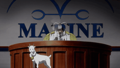 Man At Podium In Front Of Marine Logo GIF