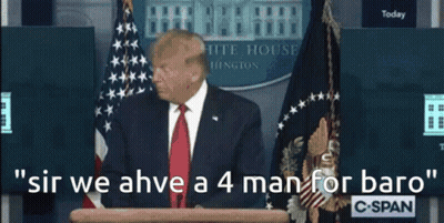 Man At Podium Saying Sir We Have A 4 Man For Baro GIF