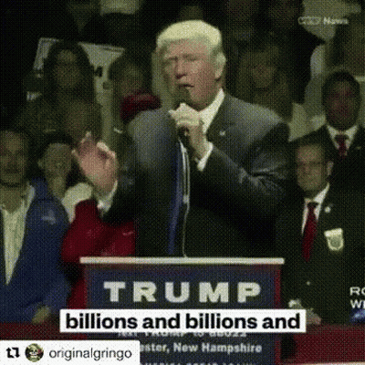 Man At Podium Saying Trump Billions And Billions GIF