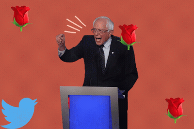Man At Podium With Fist In Air GIF