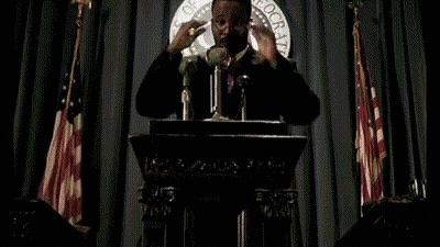 Man At Podium With Indeed GIF