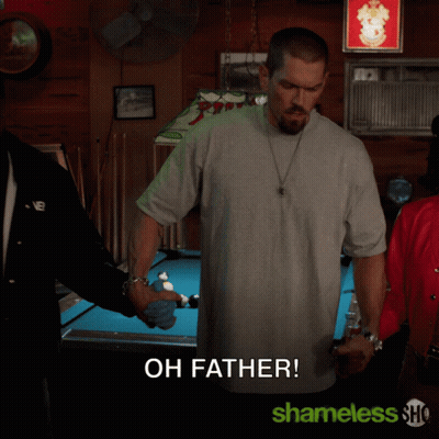 Man At Pool Table Saying Oh Father GIF