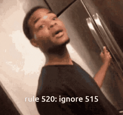 Man At Refrigerator With Rule 520 Ignore 515 GIF