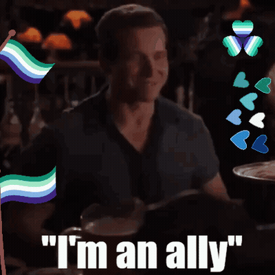 Man At Table Saying I'm An Ally GIF