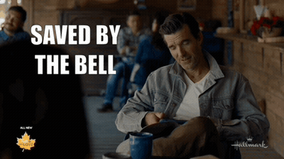 Man At Table Saying Saved By The Bell GIF