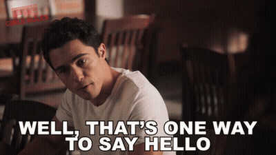 Man At Table Saying Well That's One Way To Say Hello GIF