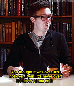 Man At Table Says You Thought It Was Over GIF