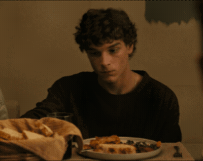 Man At Table With Plate Of Food GIF